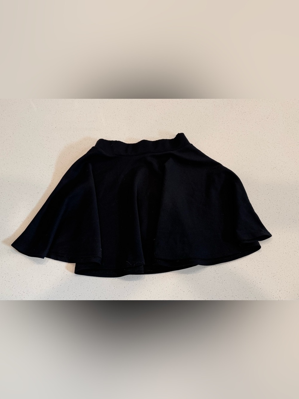 Basic Black Circle Skater Skirt - Stretchy High Waist Mini Size Extra Small Y2K